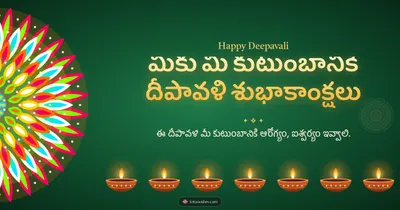 మీకు మీ కుటుంబానికి దీపావళి శుభాకాంక్షలు – Deepalu & Muggulu Diwali wishes image in Telugu (landscape)