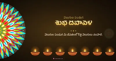 శుభ దీపావళి – Deepalu & Muggulu Diwali wishes image in Telugu (landscape)