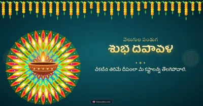 శుభ దీపావళి – Deepalu & Muggulu Diwali wishes image in Telugu (landscape)