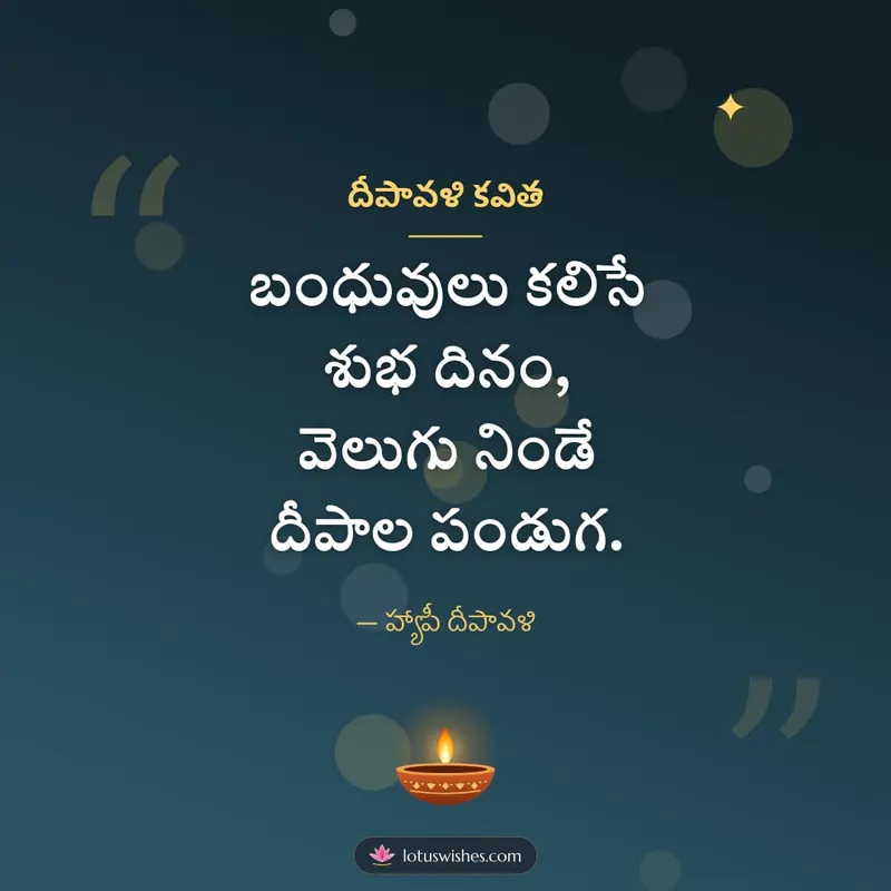 దీపావళి కవిత – Kavithalu & Status Diwali wishes image in Telugu (square)