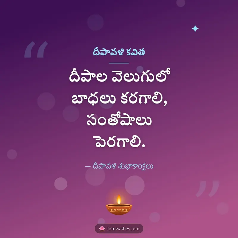 దీపావళి కవిత – Kavithalu & Status Diwali wishes image in Telugu (square)