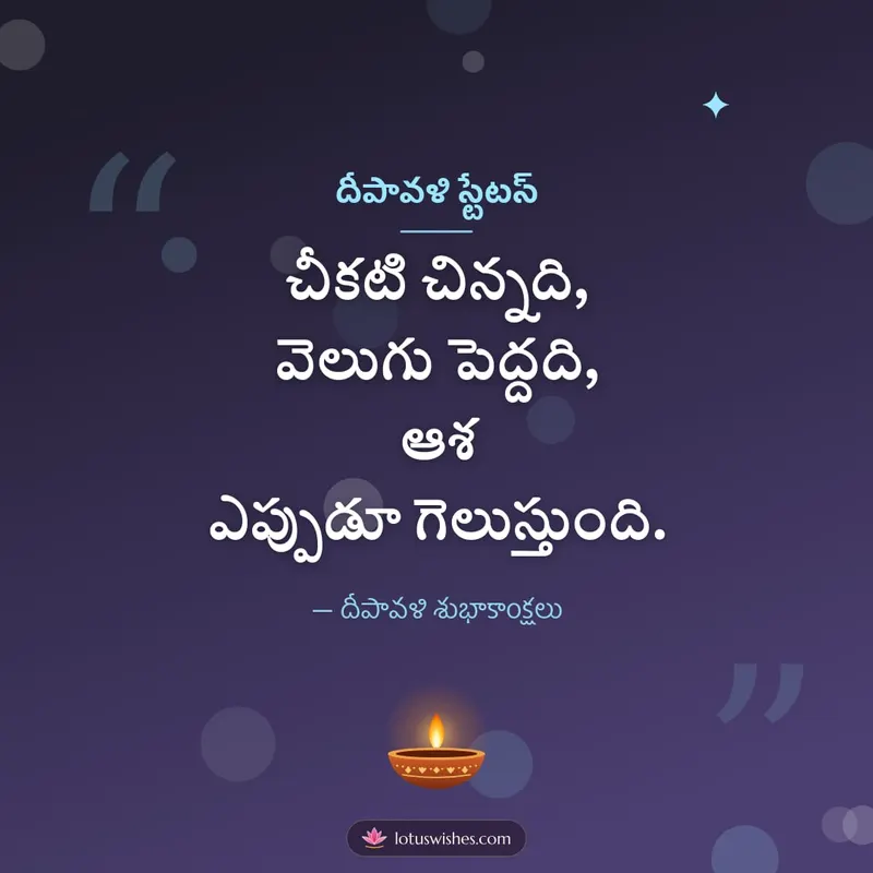 దీపావళి స్టేటస్ – Kavithalu & Status Diwali wishes image in Telugu (square)