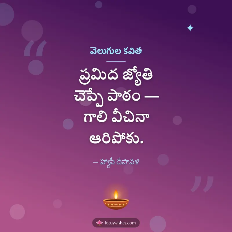 వెలుగుల కవిత – Kavithalu & Status Diwali wishes image in Telugu (square)