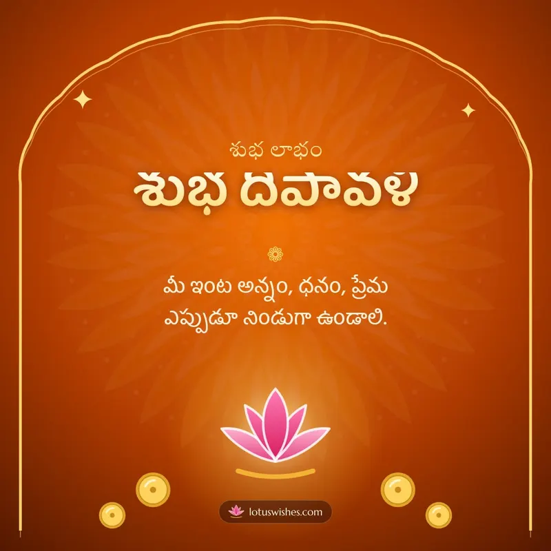 శుభ దీపావళి – Lakshmi Puja Diwali wishes image in Telugu (square)