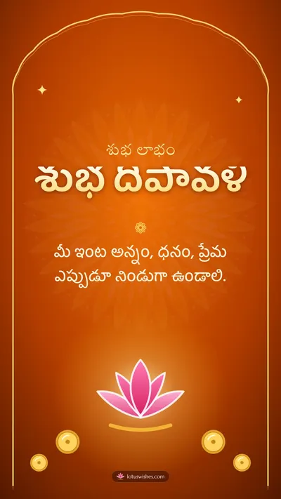 శుభ దీపావళి – Lakshmi Puja Diwali wishes image in Telugu (story)