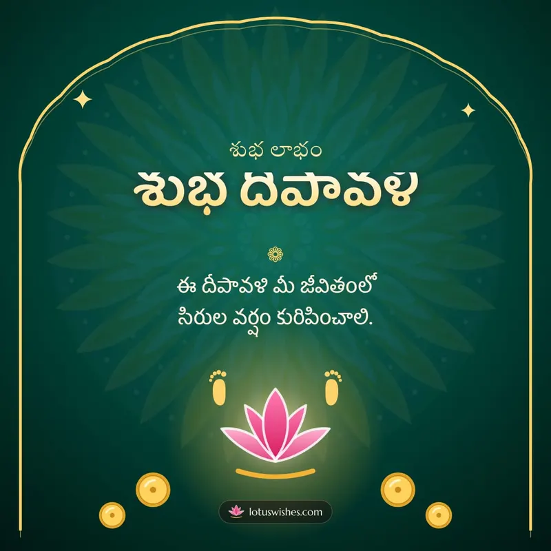 శుభ దీపావళి – Lakshmi Puja Diwali wishes image in Telugu (square)