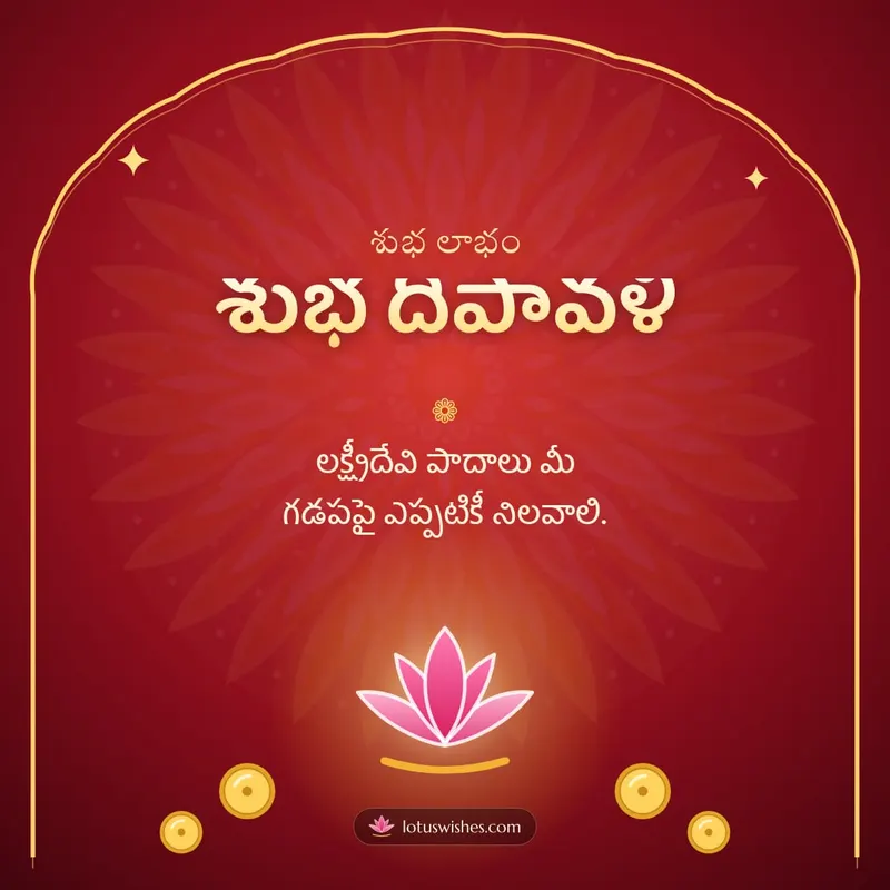 శుభ దీపావళి – Lakshmi Puja Diwali wishes image in Telugu (square)
