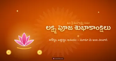లక్ష్మీ పూజ శుభాకాంక్షలు – Lakshmi Puja Diwali wishes image in Telugu (landscape)