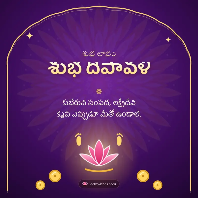 శుభ దీపావళి – Lakshmi Puja Diwali wishes image in Telugu (square)