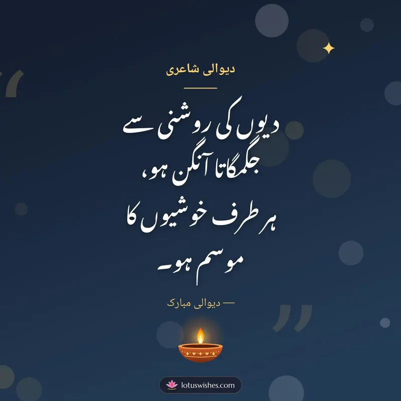 دیوالی شاعری – Shayari & Status Diwali wishes image in Urdu (square)